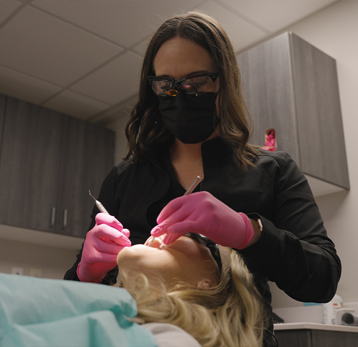 Brandon dentist giving a patient a dental exam