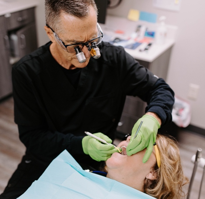 Doctor Wehrkamp treating a dental patient