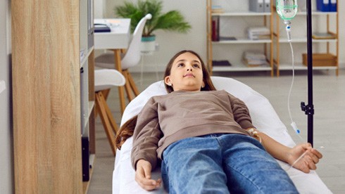 Child receiving IV sedation dentistry
